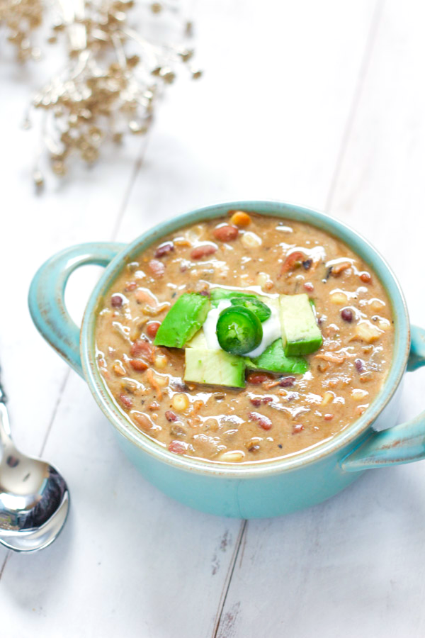 Dairy-Free Crockpot White Chicken Chili - Full Green Life