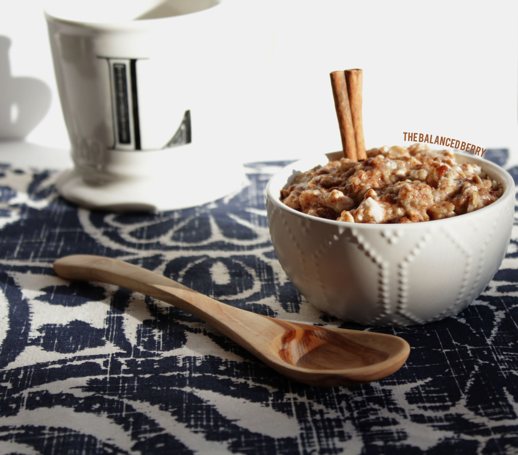 Protein-Packed Cinnamon Roll Oatmeal | The Balanced Berry