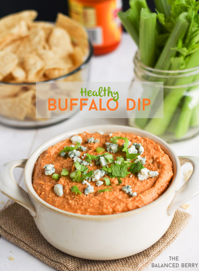 Healthy Buffalo Dip - A creamy, delicious dairy-free meat-free alternative to traditional buffalo dip. | thebalancedberry.com