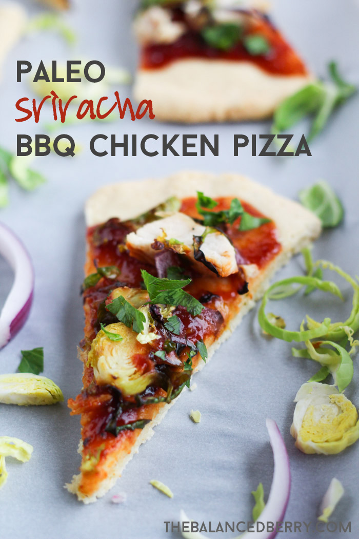 Paleo Sriracha BBQ Chicken Pizza. Grain-free, dairy-free and ready in under an hour! #paleo #glutenfree #healthy 