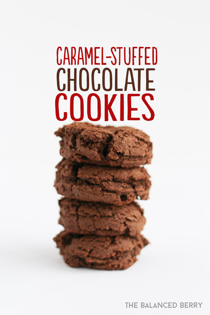 Gluten-free caramel stuffed chocolate cookies. | thebalancedberry.com