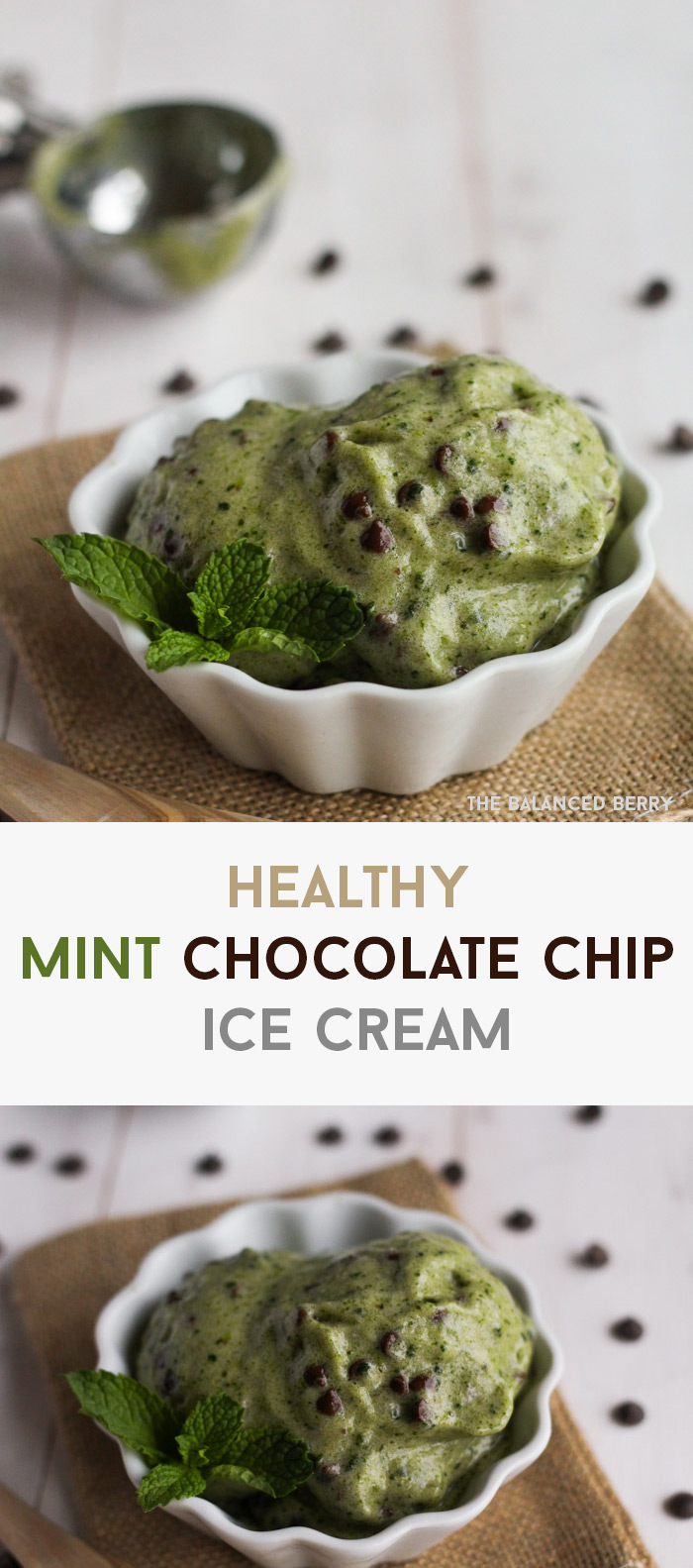 Healthy Mint Chocolate Chip Ice Cream | Dairy-free, Paleo and has a secret serving of veggies!