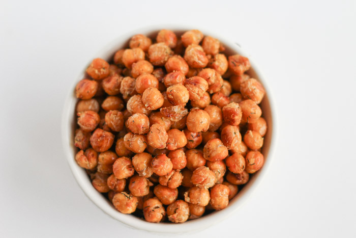 Crispy Ranch Chickpeas | Crunchy, tasty and downright addictive. A great alternative to chips or corn nuts! from thebalancedberry.com