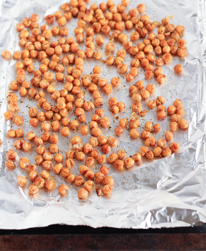 Crispy Ranch Chickpeas | Crunchy, tasty and downright addictive. A great alternative to chips or corn nuts! from thebalancedberry.com