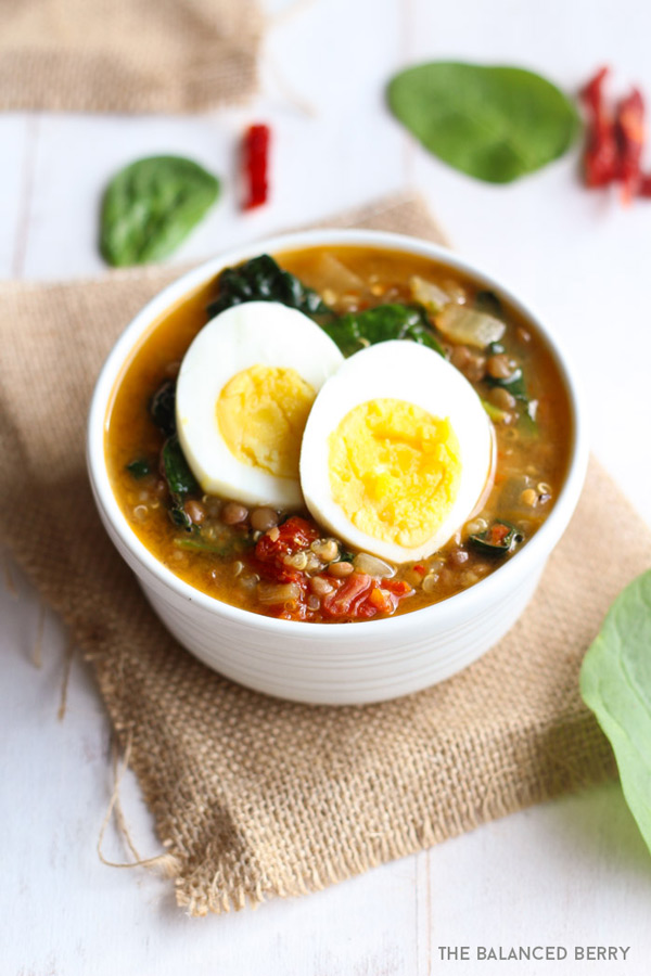 Copycat Panera Lentil, Quinoa Broth Bowl via thebalancedberry.com