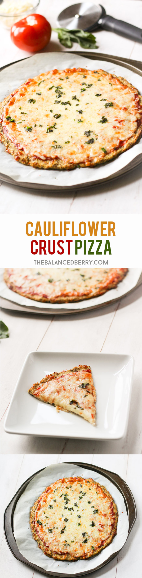 Super-simple cauliflower pizza crust recipe. Gluten and grain free! via thebalancedberry.com