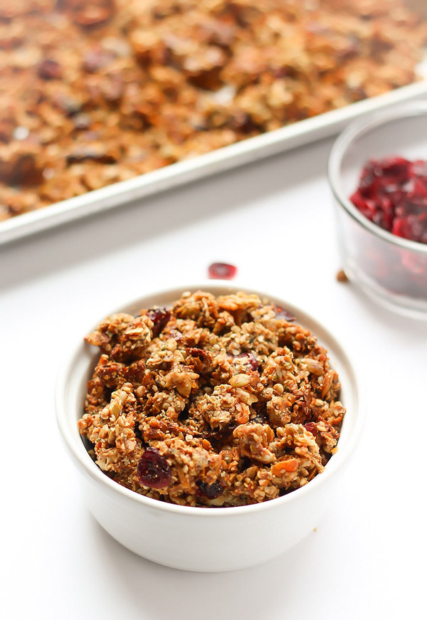 A satisfying, crunchy granola without gluten, grains or nuts! via thebalancedberry.com