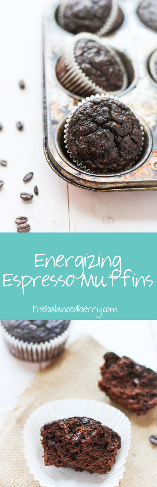 Energizing Espresso Muffins - moist, chocolatey and grain free! via thebalancedberry.com