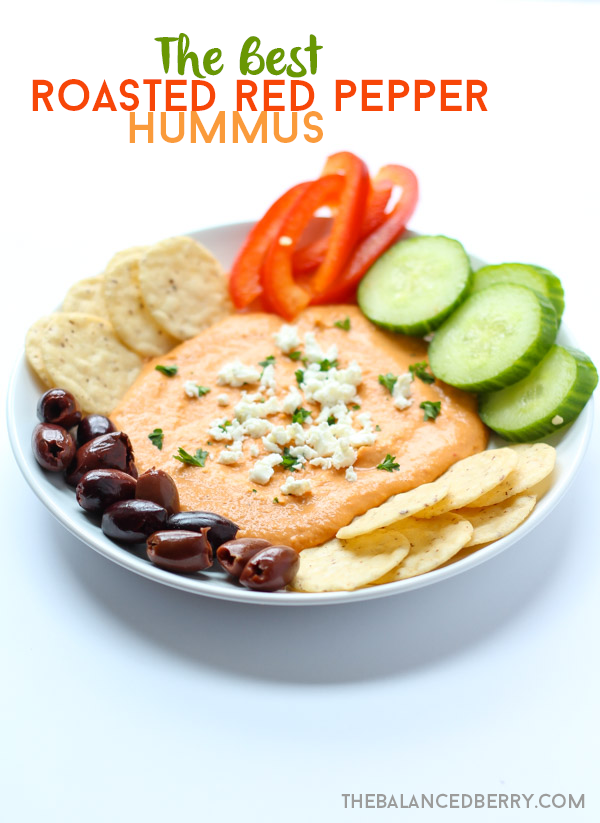 The Best Roasted Red Pepper Hummus via thebalancedberry.com