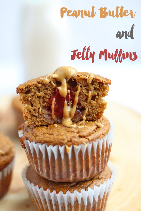 Grain-free Peanut Butter and Jelly Muffins. Gluten Free and packed with protein!