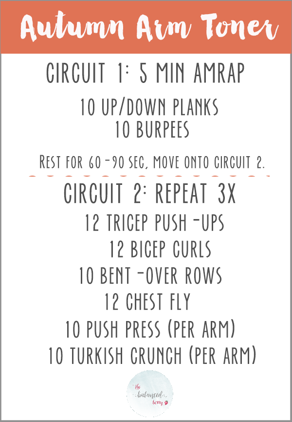 Autumn Arm Toner - a fast, effective workout to tone your upper body.