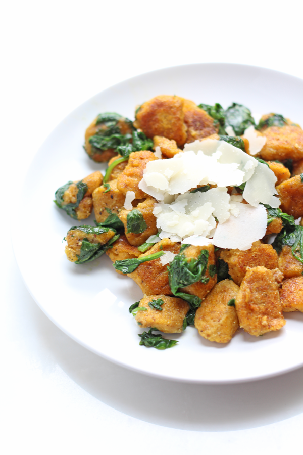 EASY pumpkin gnocci that happens to be gluten free, vegan and has a paleo-friendly option.