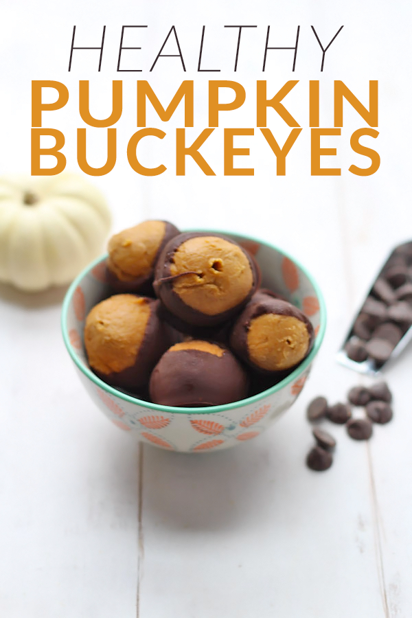 Healthy Pumpkin Buckeyes - a lighter fall-inspired take on the classic treat!