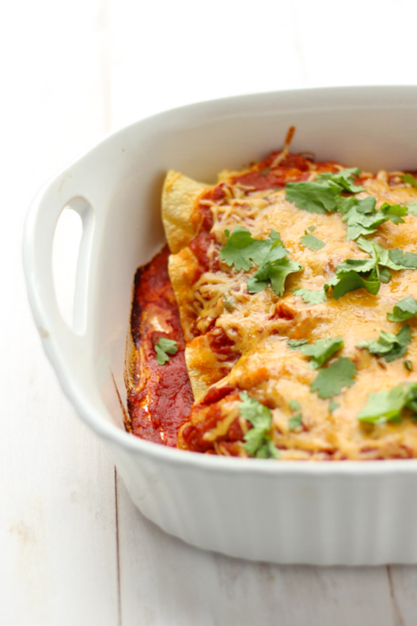 AMAZING pumpkin enchiladas with a zesty pumpkin sauce!