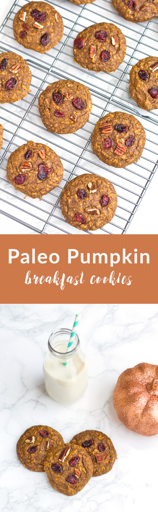These Paleo Pumpkin Breakfast Cookies are the perfect way to start your day! Ready in 20 minutes with just one bowl.