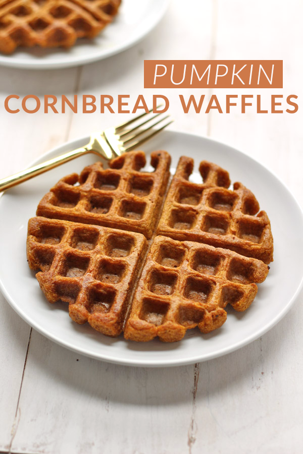 For the best fall breakfast, make these gluten-free Pumpkin Cornbread Waffles!