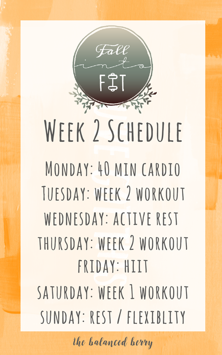 Week 2 Fall Into Fit Schedule!