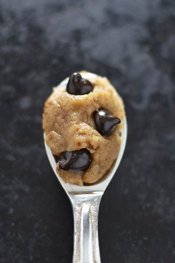 Satisfy that sweet tooth with this easy chocolate chip cookie dough! It's single serving, gluten-free and vegan.