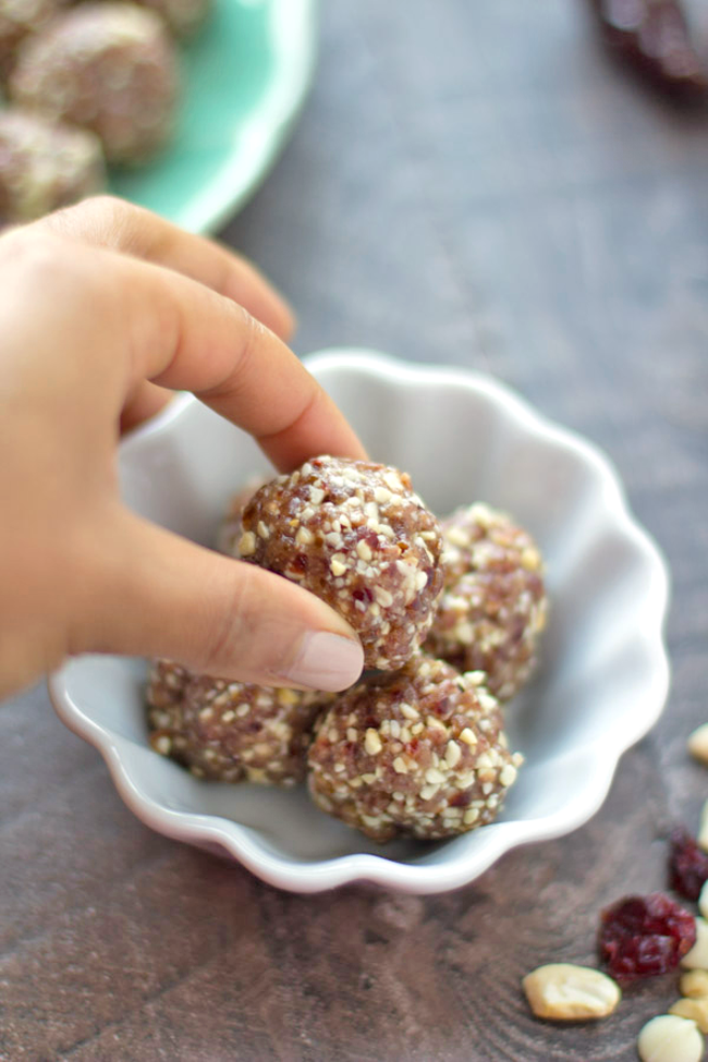 These AMAZING Cranberry Bliss Energy Bites are the perfect holiday treat. They require just a few simple ingredients, and are perfect on-the-go!