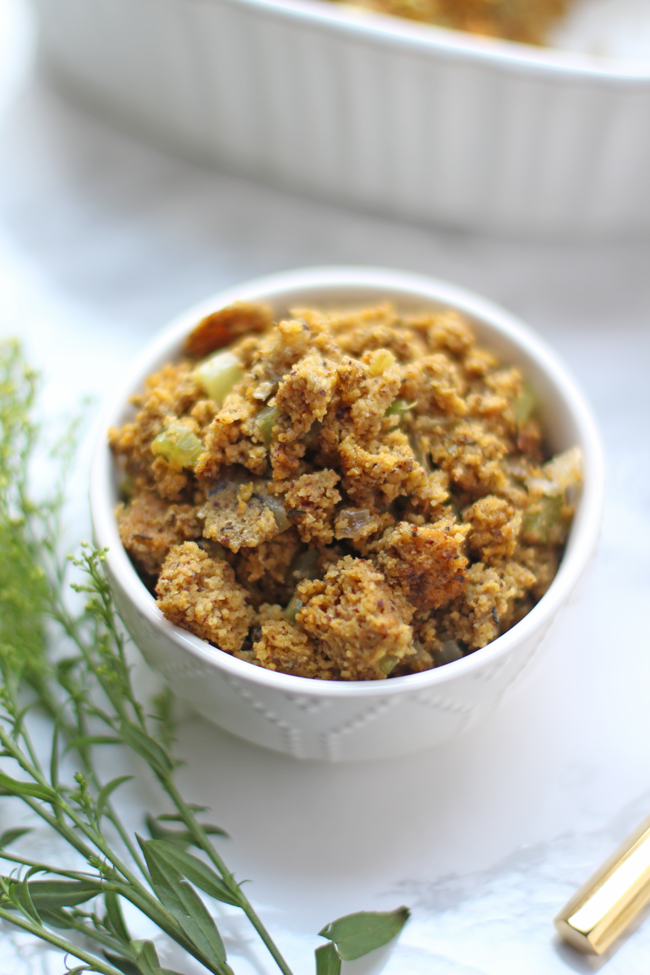 Easy gluten-free cornbread stuffing. The perfect addition to your holiday table!