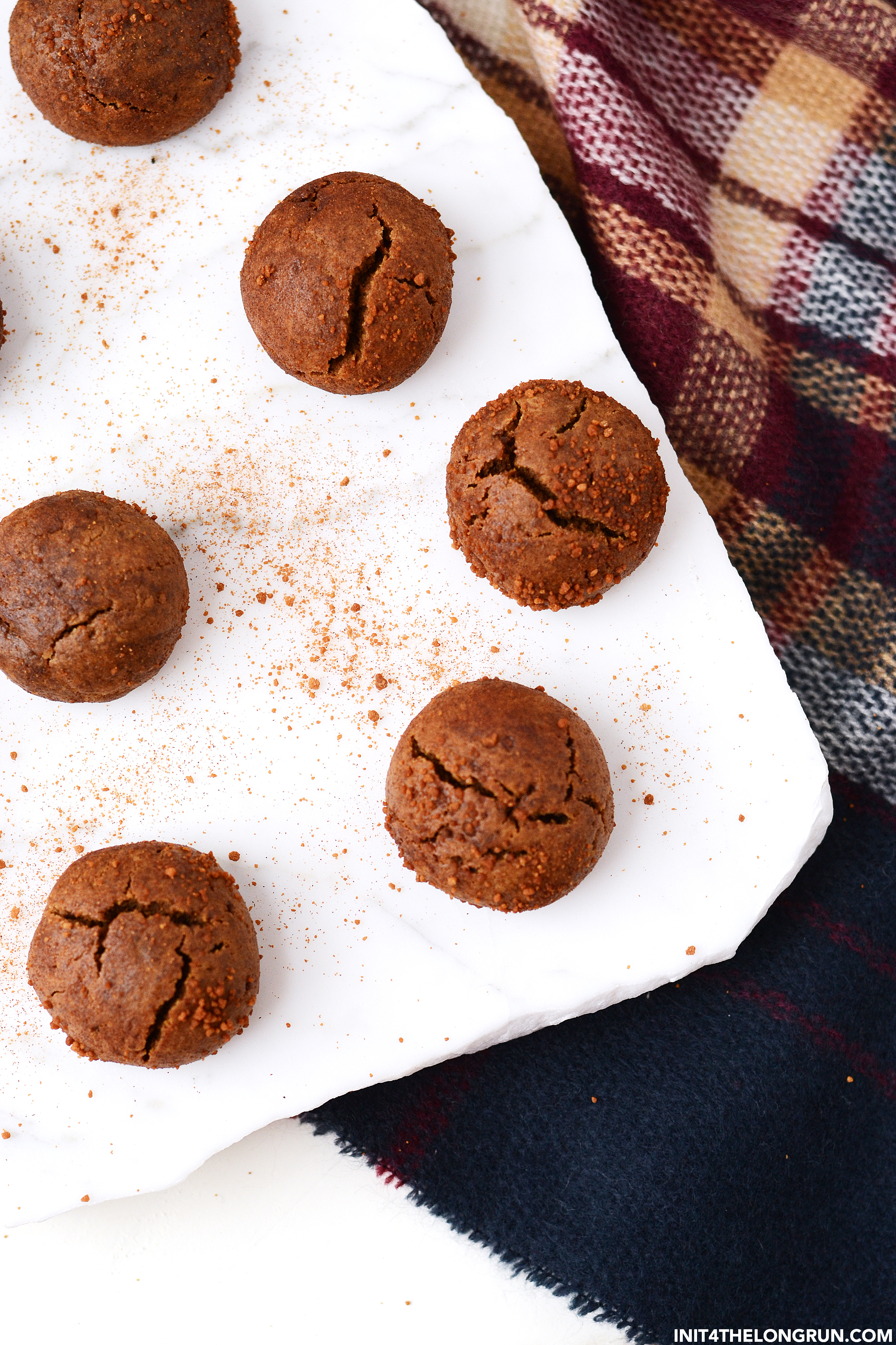 Spicy, sweet gingerbread meets chewy cinnamon snickerdoodles in these delectable bite-sized holiday cookies covered in coconut sugar.