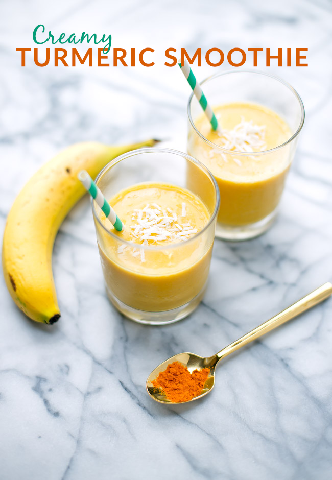 Creamy Turmeric Smoothie - start your day with a clean boost of energy!