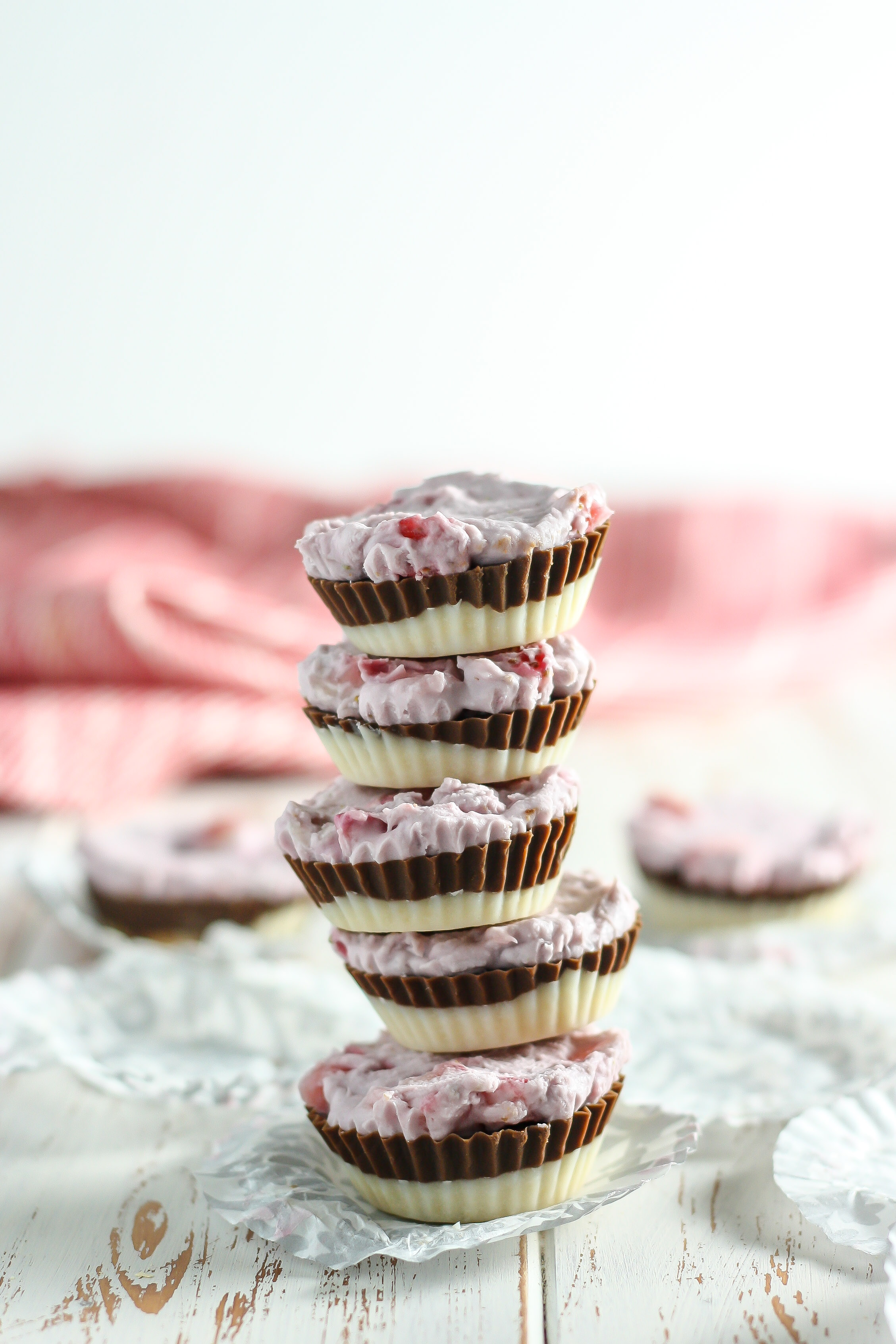 A layered mix of coconut butter in the classic ice cream flavor, these Vegan Neapolitan Coconut Butter Cups are a healthier way to indulge for Valentine's Day.