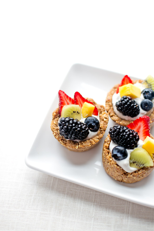 These no-bake fruit tarts make a lovely addition to your breakfast or brunch spread. They're vegan, gluten-free and are so easy to make, they're foolproof!