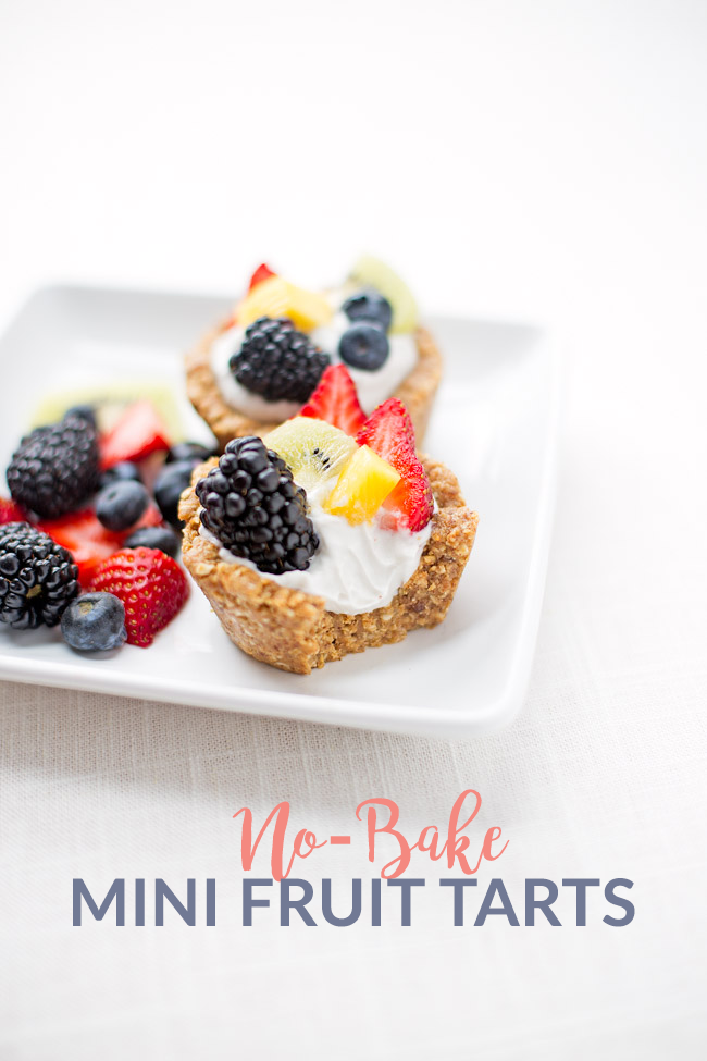 These no-bake fruit tarts make a lovely addition to your breakfast or brunch spread. They're vegan, gluten-free and are so easy to make, they're foolproof!