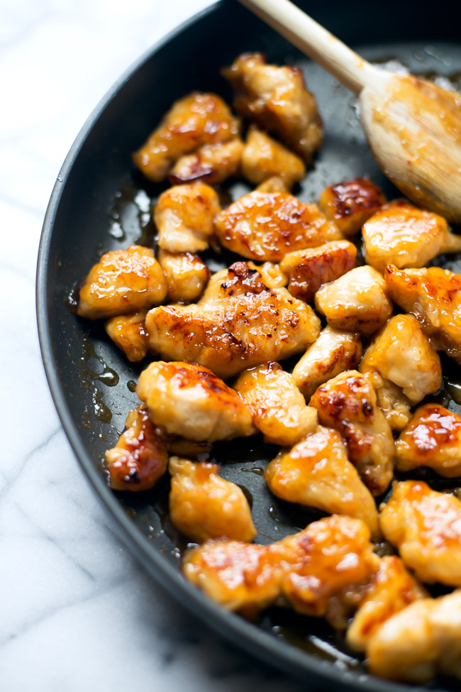 This simple Orange Chicken is slightly sweet with a kick. It is gluten free, paleo-friendly and comes together in under 30 minutes. 