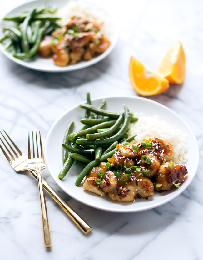 This simple Orange Chicken is slightly sweet with a kick. It is gluten free, paleo-friendly and comes together in under 30 minutes. 