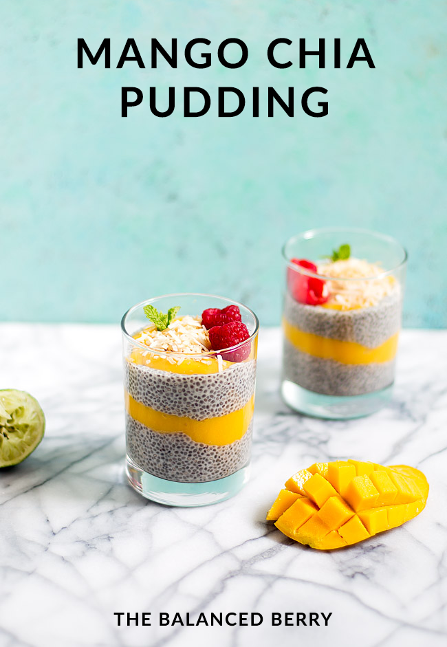 Sweet chia pudding is layered with a mango puree to make a unique and delicious breakfast!