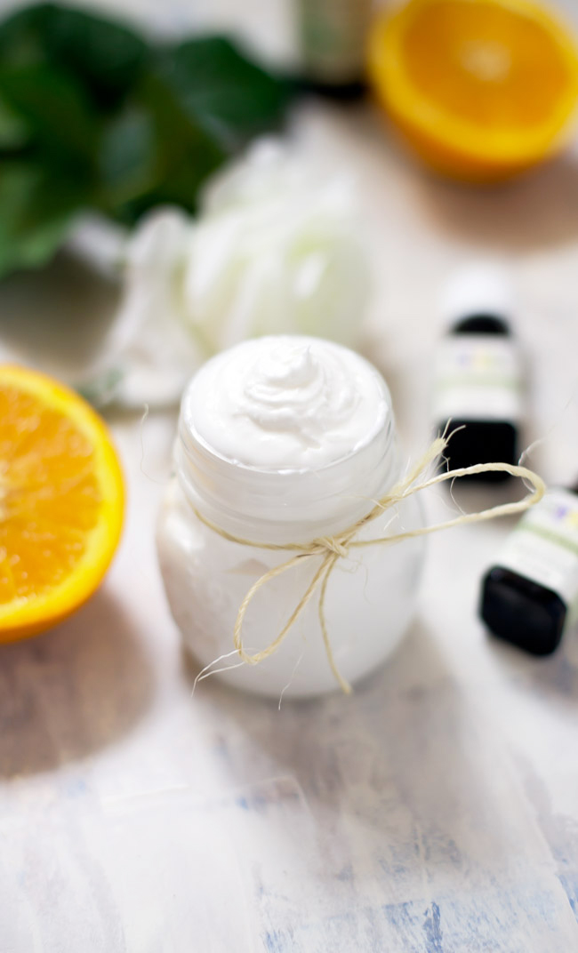 This simple DIY body butter requires only a few ingredients to make, and gently moisturizes the skin. The citrus scent is uplifting and energizing!