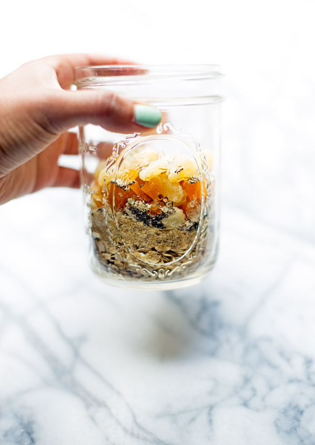 Even if you're on the go, you can start your day with a boost of nutrition with these tropical overnight oats