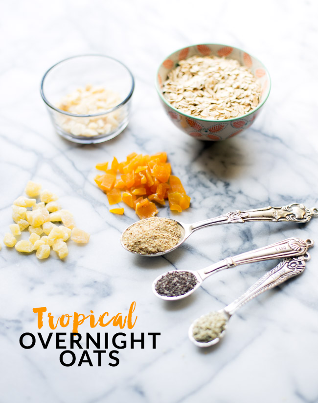 Even if you're on the go, you can start your day with a boost of nutrition with these tropical overnight oats