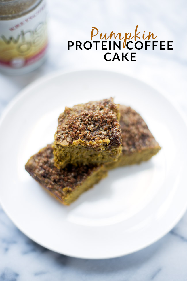 This Protein Pumpkin Coffee Cake is a healthy treat that will satisfy your pumpkin spice craving.