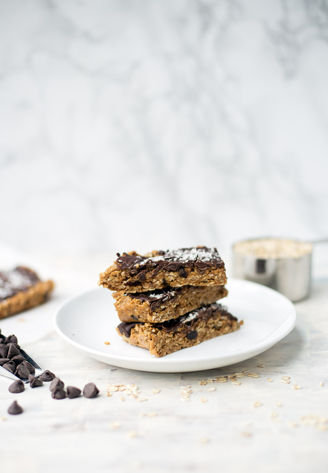 These no-bake Peanut Butter Chocolate Oatmeal bars are the perfect gluten-free sweet treat. They are made with simple, clean ingredients but taste incredibly decadent! 