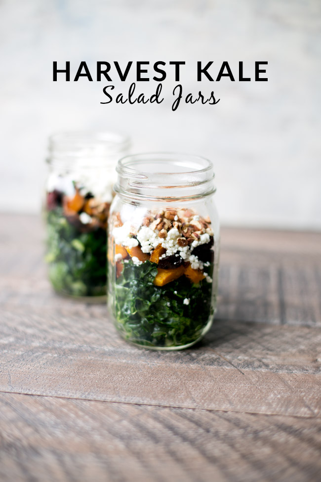 This cherry butternut squash kale salad is super simple, flavorful and makes the perfect lunch on the go.