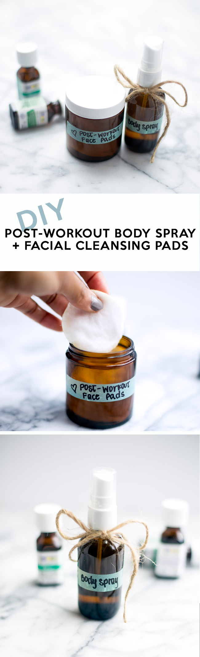 Freshen up after your workout with DIY Facial Cleansing Pads and Body Spray.