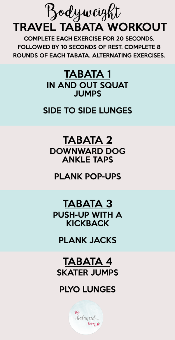 Bodyweight Travel Tabata Workout - perfect for on-the-go!