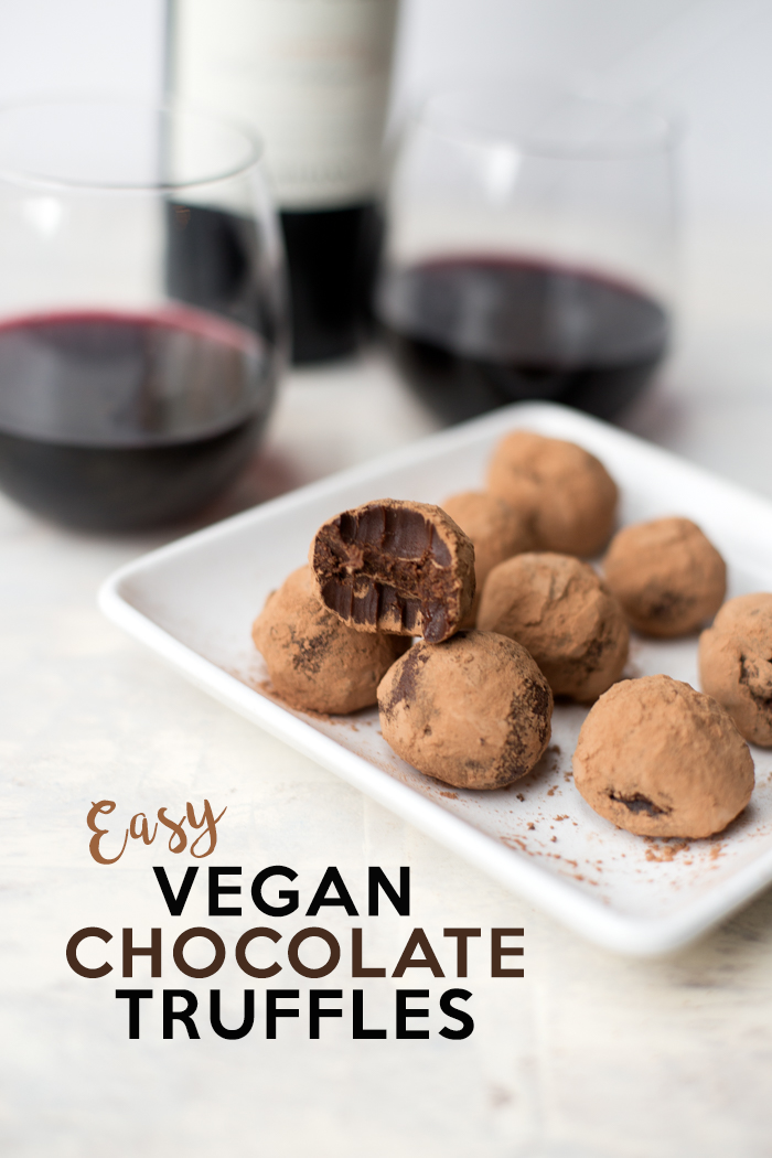 These rich, velvety, easy vegan chocolate truffles are the perfect treat for your next celebration. They require only a few simple ingredients, and pair well with a good glass of wine. 