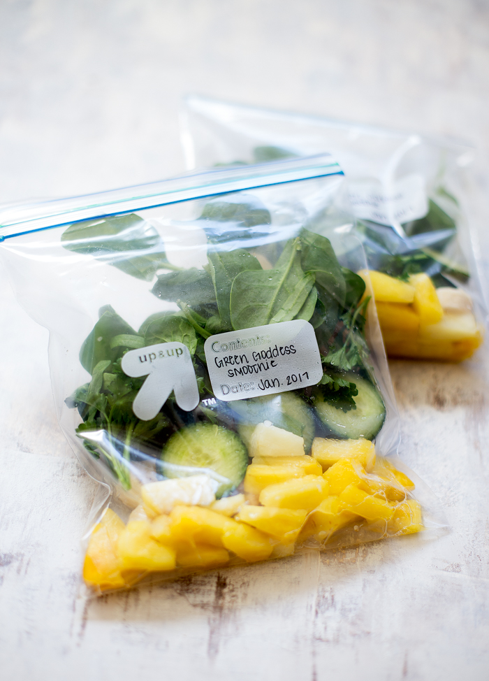 Prep smoothie packs ahead of time for an easy breakfast on busy mornings.