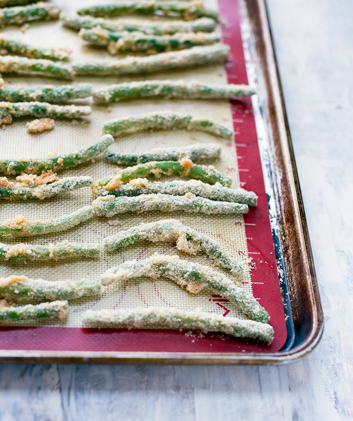 These baked green bean fries will be your new go-to healthy side dish! They are perfectly crispy, and are completely grain-free!