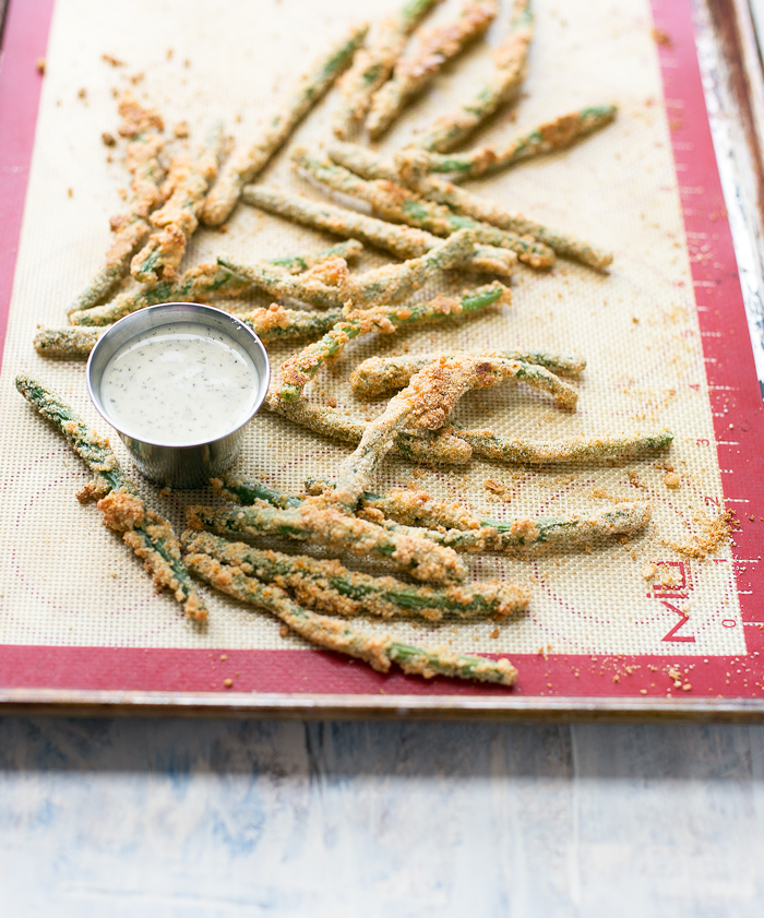 These baked green bean fries will be your new go-to healthy side dish! They are perfectly crispy, and are completely grain-free!