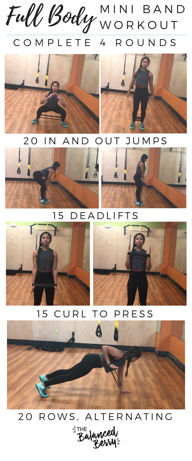 This Full Body Mini Band Workout will give you a full body burn with four simple moves.