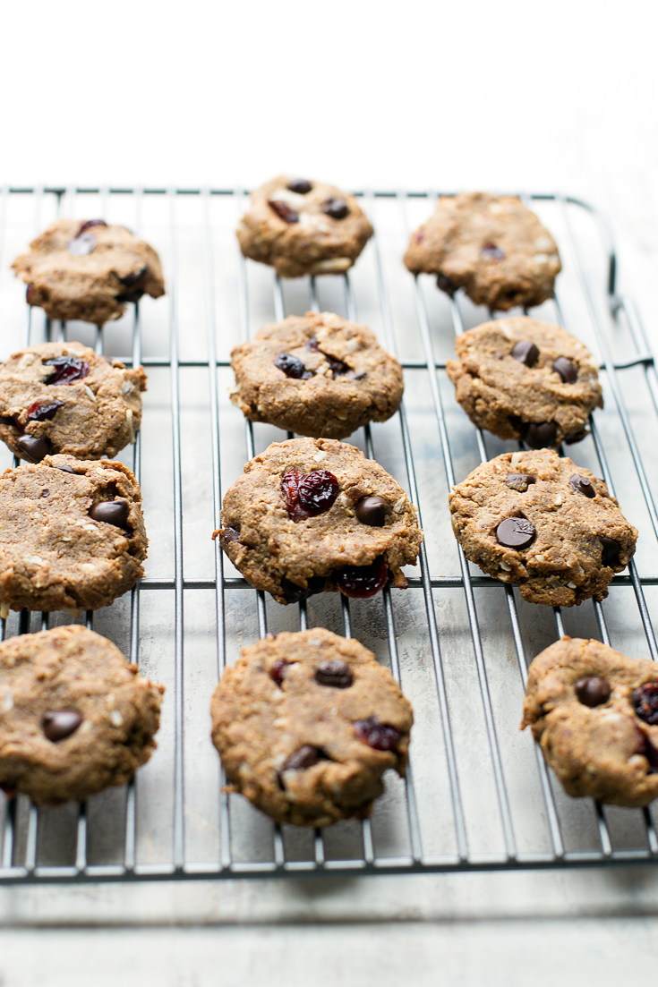 These easy trail mix cookies are grain and refined sugar-free. They’re naturally sweetened with Medjool dates, and make the perfect healthy treat or satisfying snack.