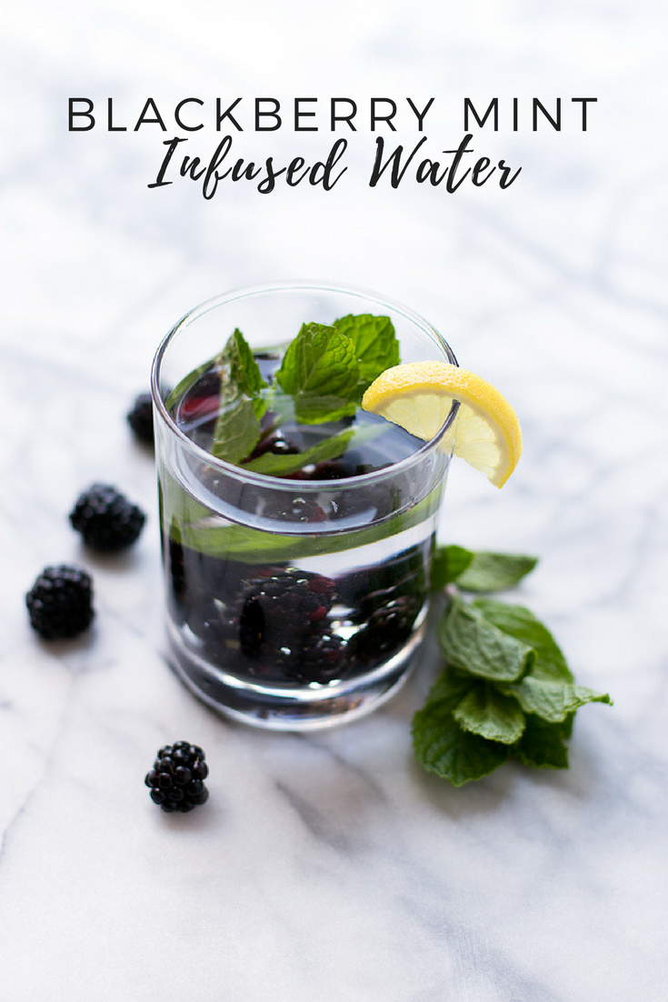Blackberry and basil infused water