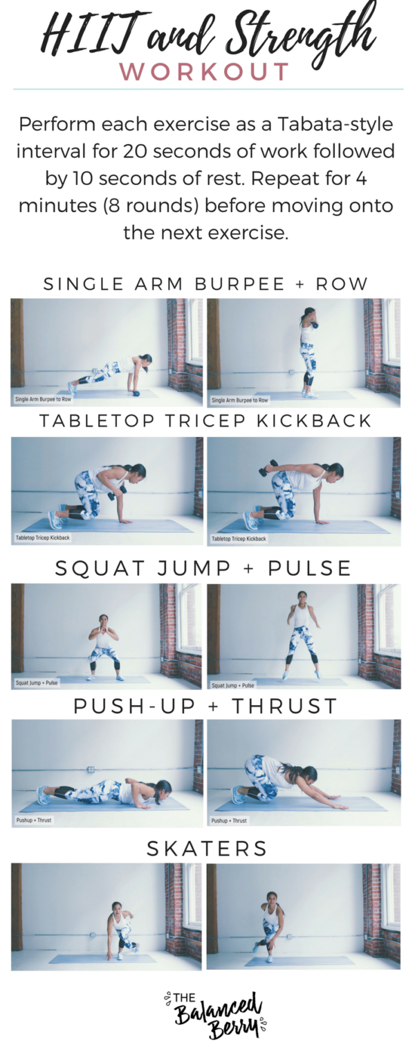 This HIIT and Strength Routine tightens and strengthens your entire body without any special equipment - just a dumbbell!