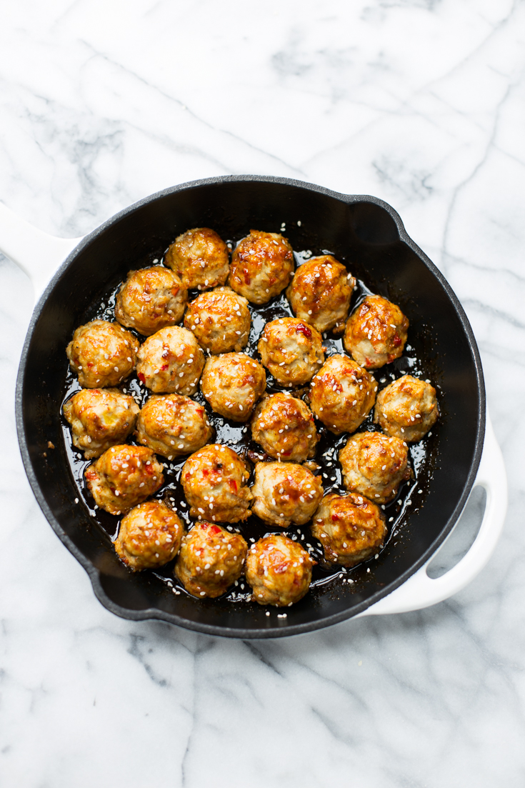 These Paleo Teriyaki Chicken Meatballs are bursting with flavor and are delicious served over carrot noodles. They make the perfect easy weeknight real food dinner.