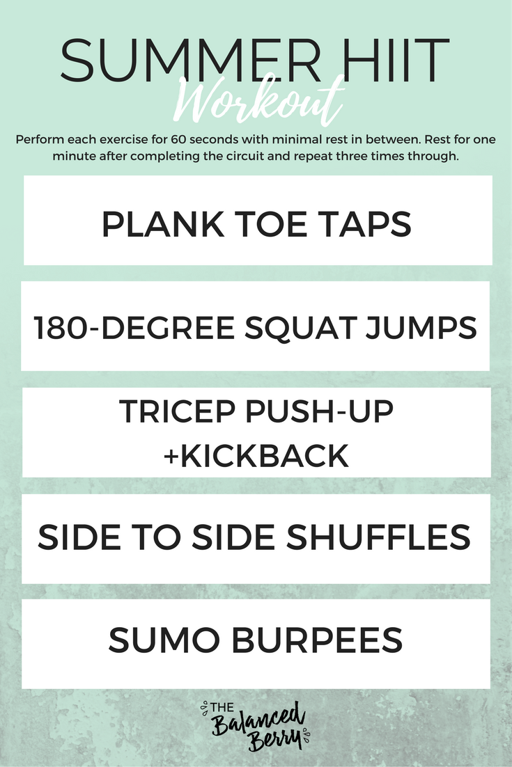 This Summer HIIT Workout is the perfect body-sculpting routine. No equipment needed!